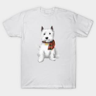 Cute West Highland White Terrier Drawing T-Shirt